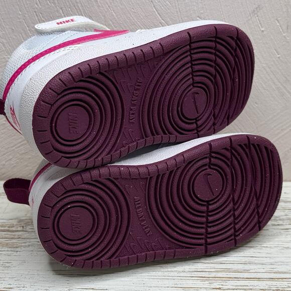 Nike Court Borough Mid 2 White and Pink Size 6C - Picture 4 of 5